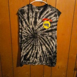 Cobra Kai tie-dye T-shirt with sleeves cut out of it